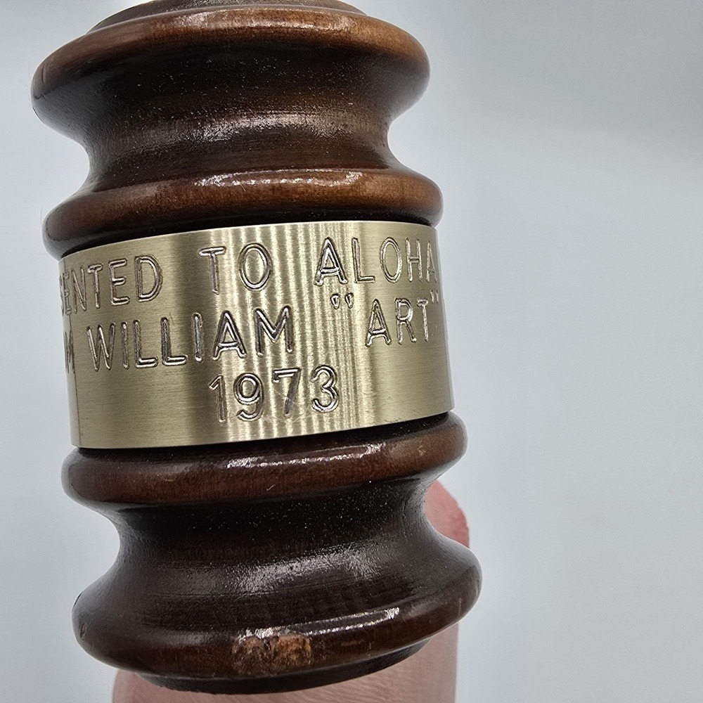 Vintage Wooden Gavel 1973 Aloha Club - Picture 3 of 8